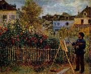 Claude Monet Painting in His Garden at Argenteuil, renoir